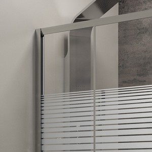 Kamalu K410NS Modern 160x80 Cabina de ducha 80cm Vidrio serigrafiado Lado fijo 180cm Marco alto Puerta plegable Latón inoxidable - Product Image 5