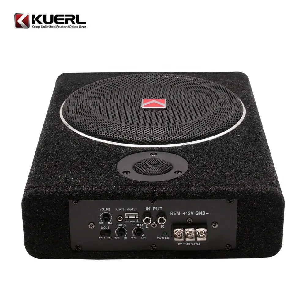 12V ultra-delgada coche subwoofer activo venta caliente Dj altavoz subwoofer trapezoidal de audio de coche subwoofer bajo el asiento slim woofer