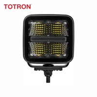 Projecteur de travail LED carré sans cadre 40W à faisceau spot/diffuse avec feux de position blanc/ambre