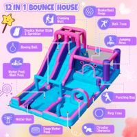 Parc aquatique gonflable avec double toboggan pour fêtes en extérieur et jeux intérieurs, équipement de jeu souple pour enfants, en stock aux États-Unis
