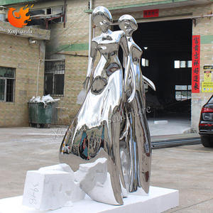 Escultura de Mujer de Acero Inoxidable para Jardín Exterior, Personalizada, Grande, con Superficie Pulida a Espejo, Adorno Moderno para Paisajes - Product Image 6