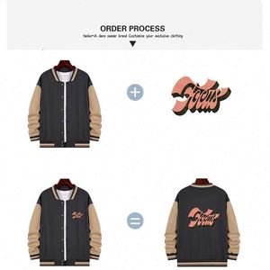Blouson Bomber Personnalisé avec Logo, Camouflage Printanier, Couleurs Contrastées Vintage, Imperméable et Coupe-Vent pour l'École et l'Université - Product Image 3