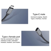 Cable Adaptador USB-C / Tipo-C Macho a USB-C / Tipo-C Hembra de 25 cm, Precio al por Mayor, Accesorios para Computadora