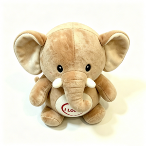 Customized <b>elephant</b> plush with love message embroidery, cute chubby <b>elephant</b> plush <b>gift</b> with red heart design - Product Image 2