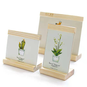 Modern Glass Photo <b>Frame</b> 5-6 Inch 7-8 Inch Pine <b>Wood</b> Tabletop Rectangular Vertical <b>Picture</b> <b>Frame</b> Natural Background Design - Product Image 3