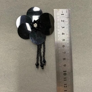 Zsy may trên <span class=keywords><strong>handmade</strong></span> kích thước lớn màu đen 3D hoa <span class=keywords><strong>sequin</strong></span> đính hoa - Product Image 6