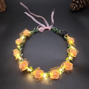 Diadema <span class=keywords><strong>de</strong></span> <span class=keywords><strong>Flores</strong></span> LED <span class=keywords><strong>de</strong></span> Plástico Rosa y Blanco, Corona Luminosa, Accesorios para el Cabello, <span class=keywords><strong>Coronas</strong></span> <span class=keywords><strong>de</strong></span> <span class=keywords><strong>Flores</strong></span>, Guirnalda <span class=keywords><strong>de</strong></span> Luces, Decoración para Bodas y Fiestas - Product Image 3