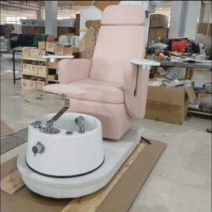Sillón de Pedicura con Hidromasaje y Bomba de Descarga para Salón de Belleza D Beauty, Color Rosa - Product Image 4