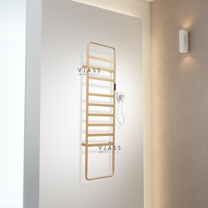 Étendoir chauffant électrique en acier brossé <span class=keywords><strong>doré</strong></span> pour la maison Salle de bain Sèche-serviettes Chauffant Porte-serviettes pour hôtel appartement - Product Image 2