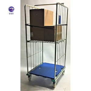 Industrial Mobile Transportation Collapsible Folding Metal <strong>Rolling</strong> Storage <strong>Cart</strong> with Wheel - Product Image 3
