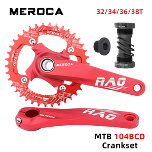 Pédalier de vélo de <span class=keywords><strong>montagne</strong></span> MEROCA en alliage d'aluminium 170 mm, 32/34/36/38T 104BCD, manivelle et plateaux de vélo - Product Image 3
