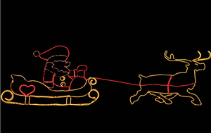 Guirnalda de <span class=keywords><strong>Luces</strong></span> Impermeable 2D con Diseño de Trineo de Santa Claus y Renos para Decoración Navideña de Exteriores - Product Image 3