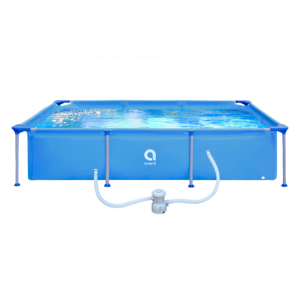 <span class=keywords><strong>Piscine</strong></span> <span class=keywords><strong>hors</strong></span> <span class=keywords><strong>sol</strong></span> <span class=keywords><strong>rectangulaire</strong></span> bleue Avenli, <span class=keywords><strong>prix</strong></span> d'usine, 258x179x66cm, structure en acier, PVC, pour jardin extérieur - Product Image 3