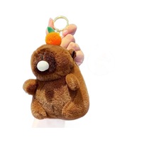 Peluche Capybara qui souffle des bulles et qui couine, avec rembourrage en coton PP, porte-clés compressible, fabriqué en Chine, pour les 5-7 ans