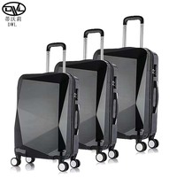 Ensemble de valises en gros d'usine, modèle à vente chaude, logo personnalisé, extensible, durable, ouverture frontale, design diamant, ABS classique, 4 pièces