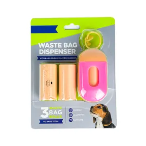 Prodotti per la toelettatura dell'animale domestico sacchetto di cacca di cane da compagnia compostabile biodegradabile profumato OEM ecologico