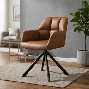 Modern Fabric Dining <b>Chair</b> with Swivel Auto Return Eco-Friendly Design Metal Legs for Home -Office & Hotel Use - Product Image 3