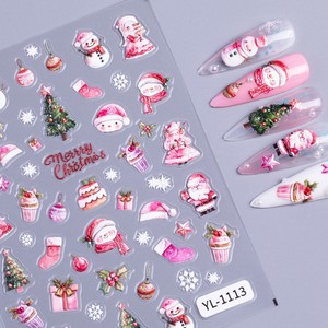 Pegatinas de Uñas Navideñas 5D, Diseño Kawaii de Muñeco de Nieve, Calcomanías Autoadhesivas para Decoración de Uñas, para Manicura DIY en Salón - Product Image 2