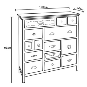Shabby Vintage Chic <strong>Rustic</strong> Wooden <strong>Cabinets</strong> With Many Drawers - Product Image 6