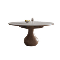 Ensemble de table à manger moderne en bois massif avec chaises en marbre, design extensible et pliable, pour salon, maison, villas