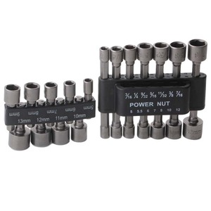 Power Nut Socket <b>Set</b> 5-12mm 3/16-7/16 In Metric Imperial Heavy Duty Socket Wrench <b>Bits</b> For Electric Pneumatic <b>Screwdrivers</b> - Product Image 5