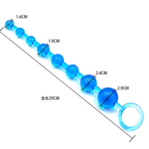 سوبر أعلى بائع المكونات المطاطية بعقب الملونة الكريستال اللؤلؤ الخرز الشرج طويلة للذكور الإناث الجنس اللعب - Product Image 4