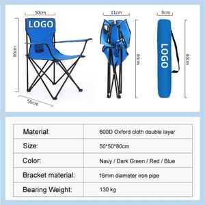 Silla plegable de metal ligera y personalizada para uso al aire libre y en la escuela para pesca y acampada logotipo personalizado y color para lago de <span class=keywords><strong>playa</strong></span> - Product Image 3