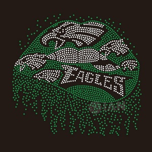Nouveau Eagle Casque Football Strass Transfert Bling Philadelphia Team Motif Hotfix Strass Transfert pour Chemise - Product Image 5