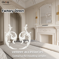 Applique murale symétrique en PU motif acanthe, ornement sculpté européen à motifs festonnés, moulure décorative peignable pour porte et cheminée