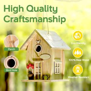Artisanat en bois DIY Bird House kit petites cages à oiseaux de luxe Freestyle Peinture drôle nichoir pour l'extérieur - Product Image 2