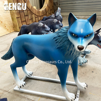 Statue de loup 3D réaliste de modèle d'animal de fibre de verre de zoo à vendre