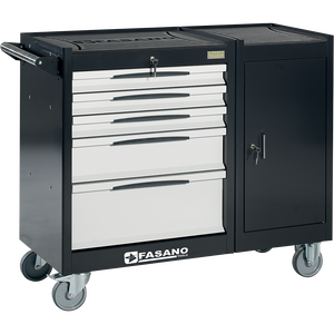 Fasano <b>Tools</b> 5 Drawer <b>Rolling</b> <b>Tool</b> Cabinet With Door And Lock For Auto Repair - Product Image 1