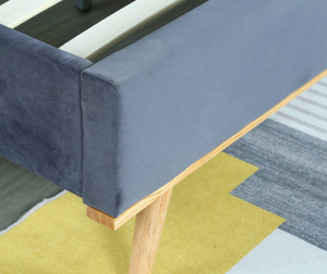 Willsoon última cama doble tapizada de terciopelo de diseño simple moderno con líneas de rayas en <span class=keywords><strong>cabecero</strong></span> - Product Image 5