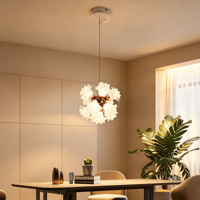 Lustre LED en forme de boule, luminaire suspendu floral pour salle à manger, chambre à coucher, salon