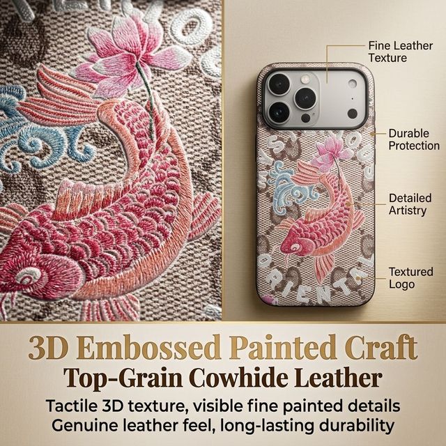 Customized Phone Case for iPhone 17 TPU Relief Texture Phone Case 3D Resin Anti-Scratch Anti-Slip Protection Cover