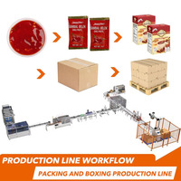 Ligne de machines d'emballage automatique multi-voies pour sachets de liquides en carton, pour assaisonnements et pâte de piment