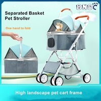 Poussette pliable de luxe à 4 roues pour animaux de compagnie, facile à assembler, chariot pour animaux, poussette pour chien, poussette pour chat
