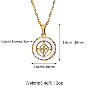 Collana coreana in acciaio inossidabile con ciondolo alla moda 14K in oro massiccio <span class=keywords><strong>eleganti</strong></span> <span class=keywords><strong>collane</strong></span> per donne e ragazze - Product Image 5
