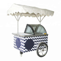 Petite rue Snack Push chariot mobile Mini rasé roulé congélateur à crème glacée chariot de nourriture camion remorque à vendre aux États-Unis avec roues