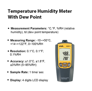 Va8010 kỹ thuật số nhiệt độ độ ẩm Meter với điểm sương độ chính xác cao ẩm kế môi trường xung quanh Độ ẩm tương đối nhiệt kế phòng - Product Image 3