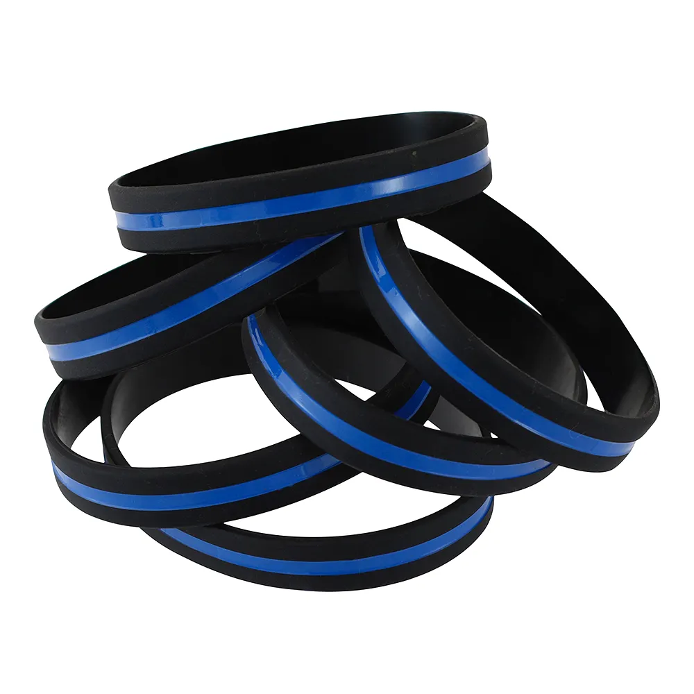 Силиконовый браслет, изготовленный на заказ, гравированная силиконовая лента, резиновый браслет с чернилами, синий тонкий силиконовый браслет с подвесками