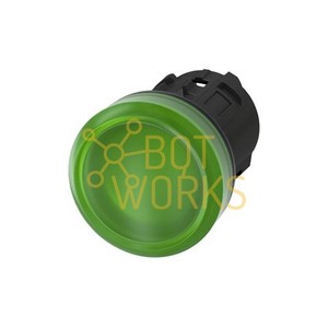 Luz indicadora de estado LED verde Siemens 3SU10016AA400AA0 de plástico IP65 con terminal de tornillo para panel de control - Nueva - Product Image 1