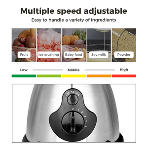 Máy xay sinh tố điện đa năng 2 trong 1, xay đá, làm thức ăn dặm cho bé, 5 tốc độ với chức năng xay nhuyễn, dùng trong gia đình, bình thủy tinh và máy xay - Product Image 4