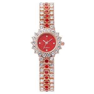 Quartz Uurwerk Grensoverschrijdende Buitenlandse Handel Volledig Diamant Armband Horloge Met Stalen Riem Zonnebloem Diamant Ketting Explosieve Kleur - Product Image 1