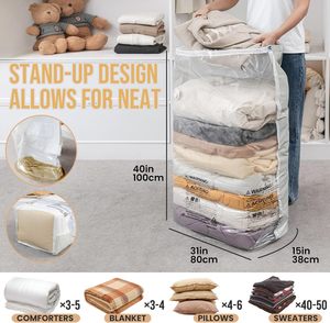 Confezione da 4 Sacchi <span class=keywords><strong>Sottovuoto</strong></span> Cubici Extra Large, Capacità 10kg, Riutilizzabili e Pieghevoli <span class=keywords><strong>per</strong></span> Risparmiare Spazio, <span class=keywords><strong>per</strong></span> Vestiti, Piumoni, Casa e Viaggi - Product Image 3