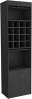 Meuble Bar Moderne à Double Porte avec Étagères de Rangement pour Bouteilles de Vin et Armoire à Liqueurs pour Salon, Cuisine, Salle à Manger