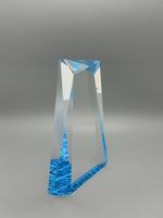 Trophée personnalisable en acrylique transparent – Gravure personnalisée Or/Bleu pour reconnaissance d'entreprise/d'événement, cadeau sportif
