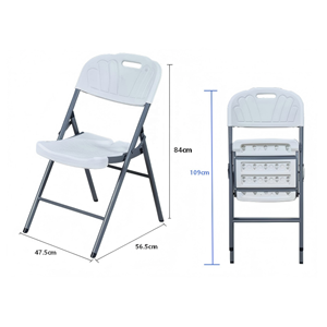 Wholesale HDPE Blow Molded White Foldable <strong>Stackable</strong> Plastic <strong>Chair</strong> Portable <strong>Garden</strong> for Wedding Outdoor Party Workshop Warehouse - Product Image 3