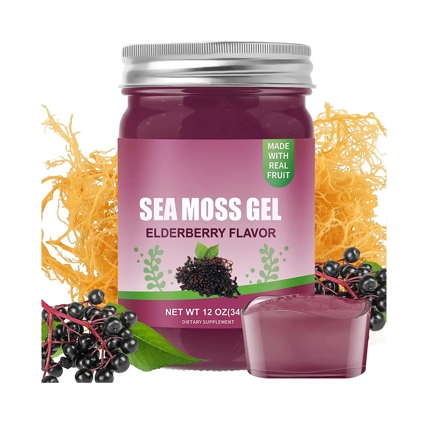 Sea Moss Gel Bio Roh geschmack Irish Seamoss Gel Immun-und Verdauungs unterstützung Vitamin Mineral Antioxidans Supplements