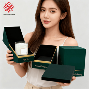 Baoren Boîtes cadeaux de bougies en papier rigide personnalisées de couleur personnalisée recyclable écologique de faible quantité minimale de commande pour parfum de beauté - Product Image 4